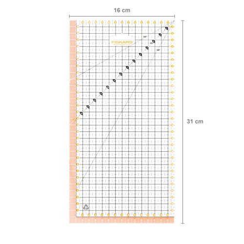 FISKARS patchwork vonalzó 15x30 cm