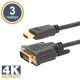 Delight 3m 4K HDMI - DVI-D kábel