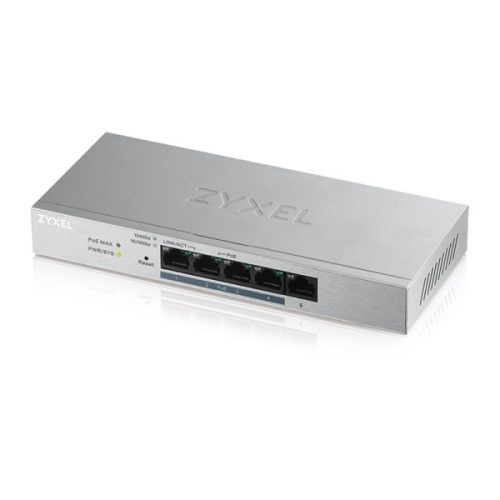 ZyXEL GS1200-5HP v2 5port GbE LAN PoE (60W) web menedzselhető asztali switch