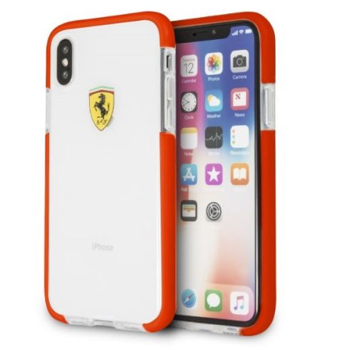 Ferrari iPhone X átlátszó/piros kemény fényes hátlap