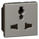 Legrand 572623 Arteor Multistandard socket 2P+E unswitched, shuttered, 2 modules, magnesium