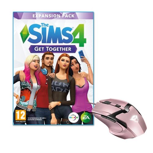 The SIMS 4 Get Together PC játékszoftver + Trust GXT 101P Gav USB gamer pink egér csomag