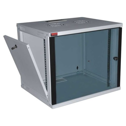 Lande LN-EUBOX12U5445-LG-1 EURObox 19" 12U 540x450 szürke fali rack szekrény