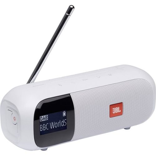 JBL Tuner2 fehér hordozható Bluetooth FM/DAB rádiós hangszóró