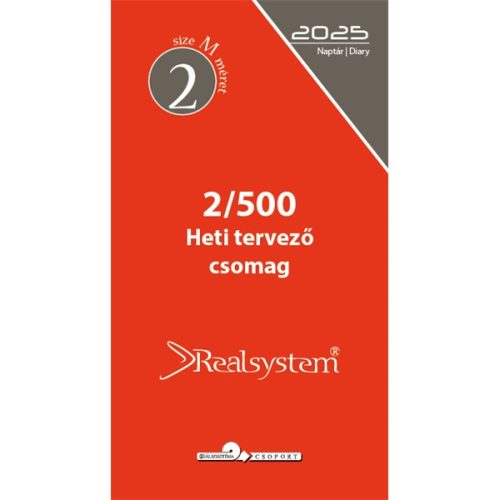 Realsystem 2/500 éves heti beosztású gyűrűs naptár kiegészítő