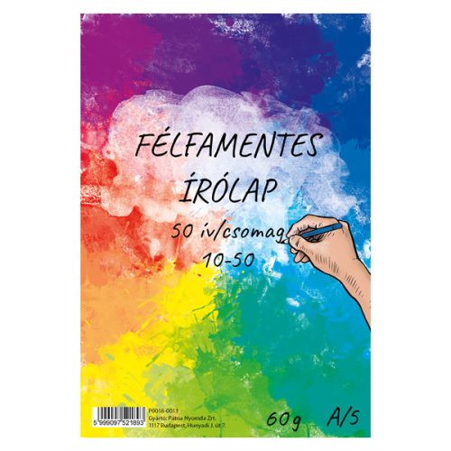 10-50 félfamentes írólap