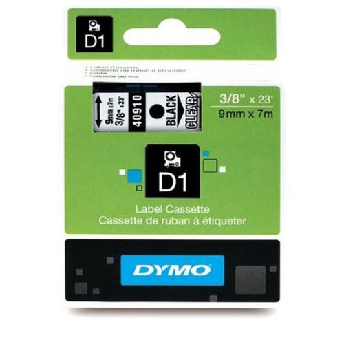 Dymo D1 9mmx7m fekete/áttetsző feliratozógép szalag