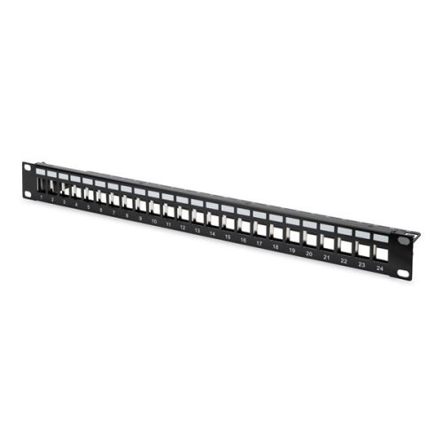 DIGITUS 24port 19" 1U fekete moduláris üres Patch Panel