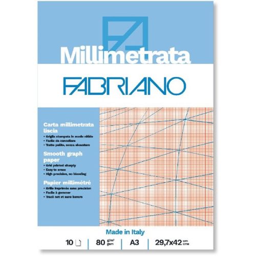 Fabriano A3 80g 10lapos milliméterpapír tömb