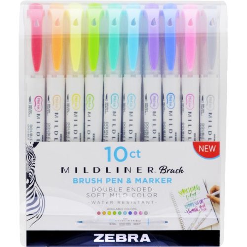 Zebra Mildliner Brush 10db-os kettős végű ecset marker