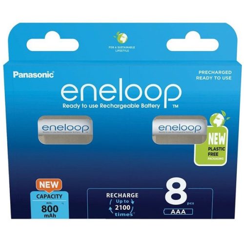 Panasonic Eneloop BK-4MCDE/8BE AAA 800mAh mikro ceruza akku 8db/csomag