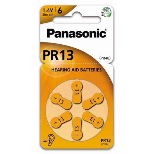 Panasonic PR-13(48)/6LB PR13 cink-levegő hallókészülék elem 6 db/csomag