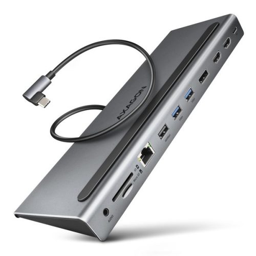 Axagon HMC-4KX3 11in1 ezüst Type C USB HUB