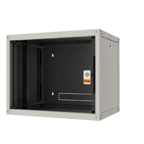 Legrand EVO9U6060P Evoline+ 19" 9U 600x600mm levehető oldallapos üvegajtós egyrészes fali rack szekrény