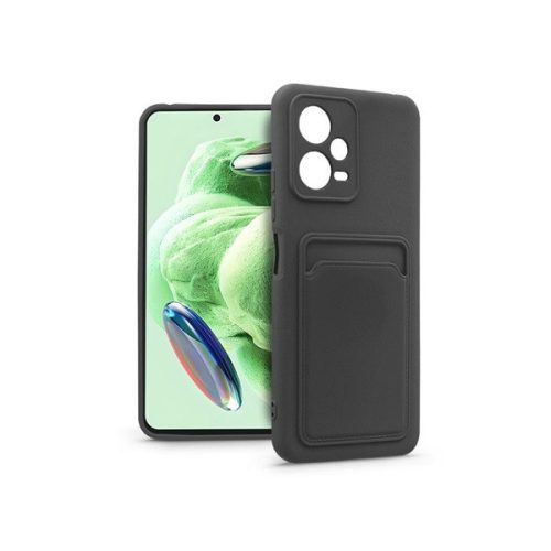 Haffner PT-6626 Xiaomi Redmi Note 12 5G/Poco X5 5G fekete szilikon hátlap kártyatartóval