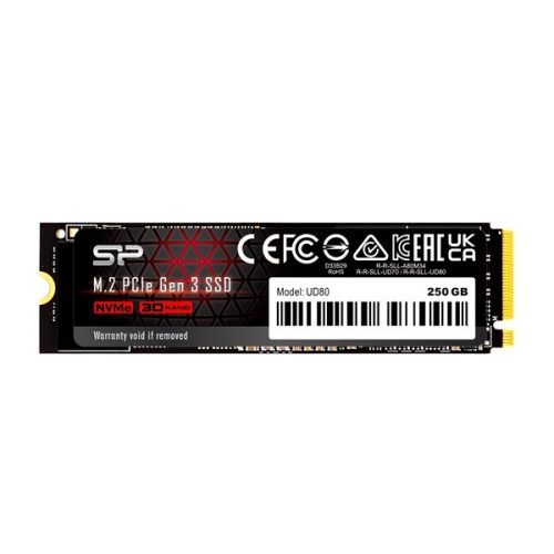 Silicon Power 250GB M.2 2280 PCIe Gen 3x4 NVMe UD80 (SP250GBP34UD8005) SSD