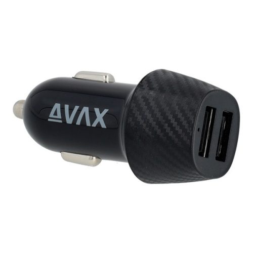 AVAX CC301B CARLY 12W Autós töltő 2x USB A, fekete