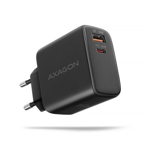 AXAGON ACU-PQ45 QC3.0,4.0/AFC/FCP/PPS/Apple + PD type-C 45W fekete töltő