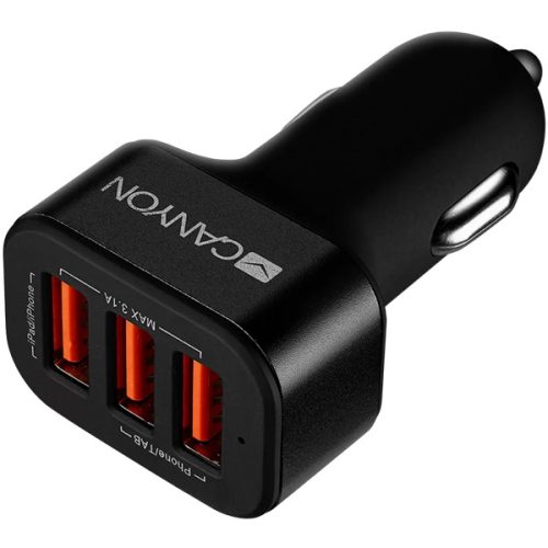 Canyon CNE-CCA06B Triple Mini univerzális autós töltő adapter fekete