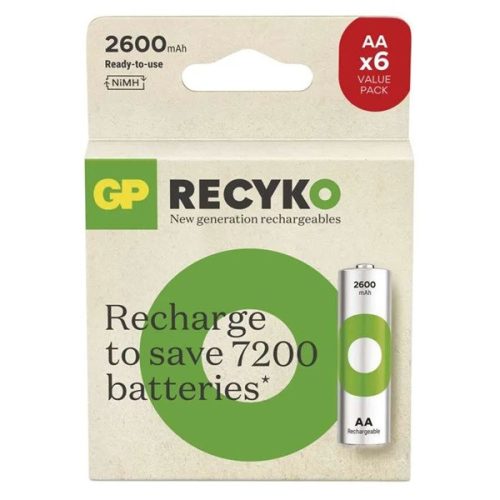 GP ReCyko NiMH Akkumulátor HR6 (AA) 2600mAh 6db