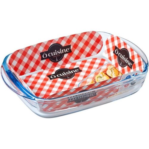 Ocuisine 211PC 20x17x5,5 cm 1l négyszögletes műanyag fedővel hőálló sütőtál