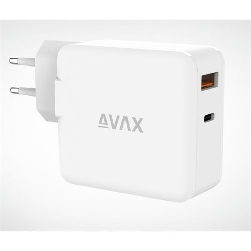 AVAX CH632W FIVEY+ 45W GaN USB A (QC)+Type C (PD) fehér hálózati gyorstöltő