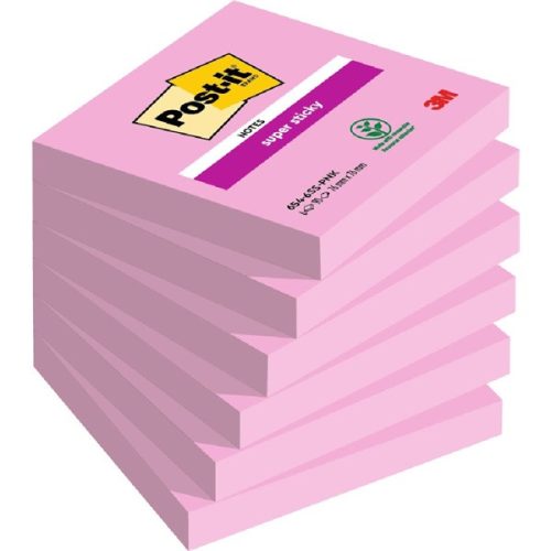 Post-it Super Sticky 654 76x76mm 90lap pink öntapadós jegyzettömb