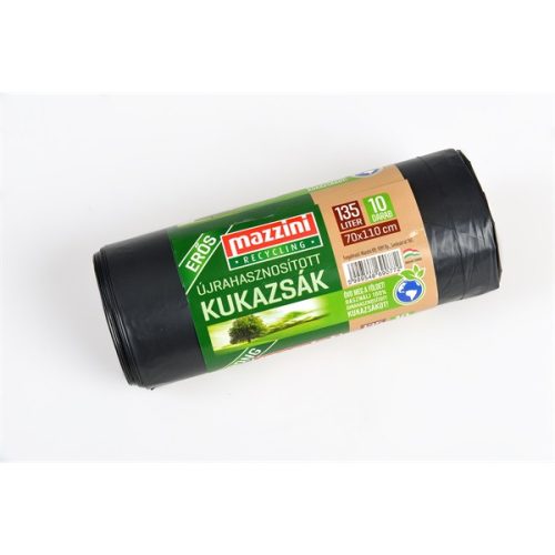 MAZZINI 104070 újrahasznosított erős 10db/roll 135L szemeteszsák