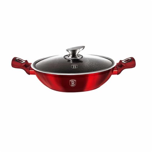 Berlinger Haus BH/7110 Metallic Line Burgundy Edition 30 cm fedővel, wok