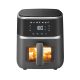 TOO AF-150B-1350 W fekete 5 L forrólevegős ablakos sütő (air fryer)