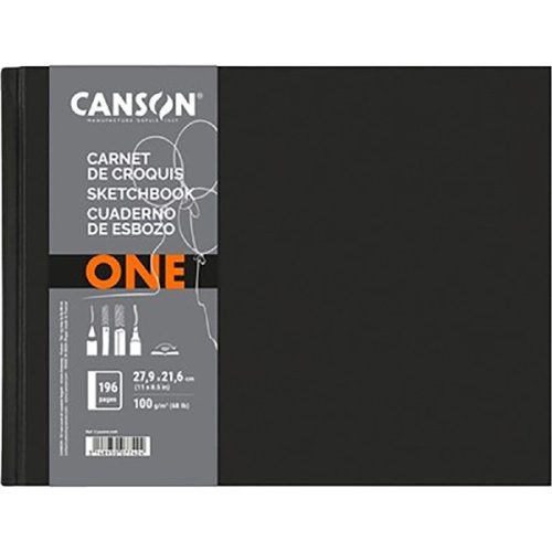 Canson One 27,9x21,6 cm, fekvő, 100 g/m2, ragasztott fehér rajzpapírfüzet