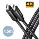 Axagon BUCM32-CM15AB 1,5m Type-C fekete adat- és töltőkábel