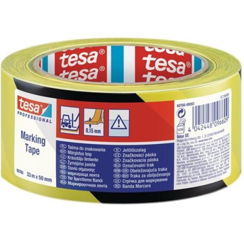 Tesa 60760 33mx50 mm fekete/sárga jelölőszalag