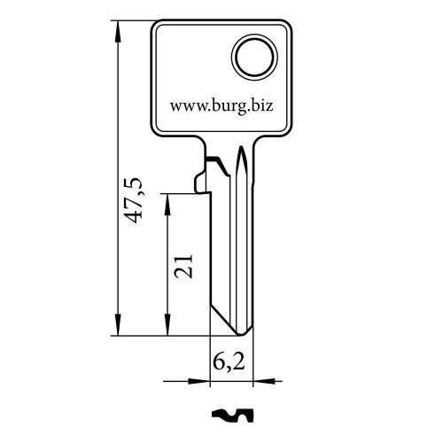 Burg Wachter - Rohling 65 L nyerskulcs