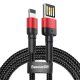 Baseus Cafule 2,4A 1 m-es Lightning USB-kábel (kétoldalas) (fekete és piros)