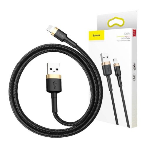 USB Lightning Baseus Cafule 2A 3 m-es kábel (arany-fekete)