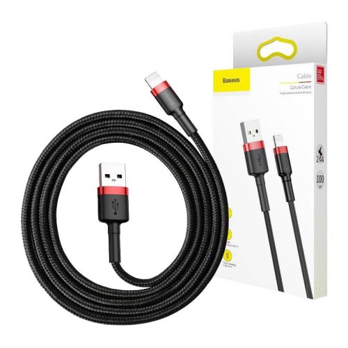 Baseus Cafule 2A 3m Lightning USB-kábel (fekete-piros)