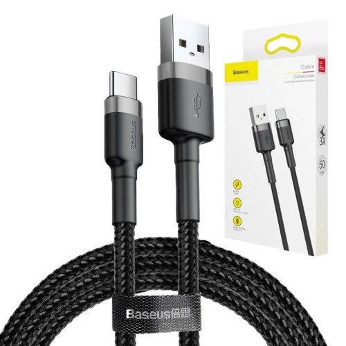 USB-USB-C kábel Baseus Cafule 2A 3m (szürke-fekete)