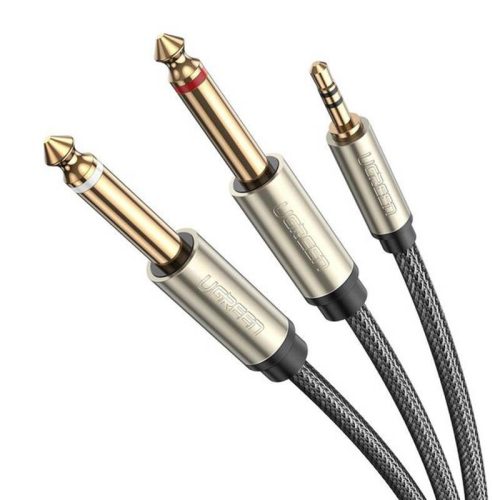 UGREEN AV126 TRS audió kábel 3,5 mm JAck - 2x TS 6,35 mm 2m Szürke