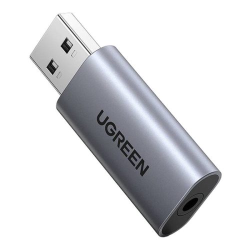 Audioadapter UGREEN CM383, USB-3,5 mm-es mini jack, AUX (szürke)