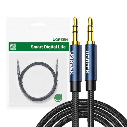 3,5 mm-es mini jack kábel UGREEN AV122, AUX, 1 m (kék)