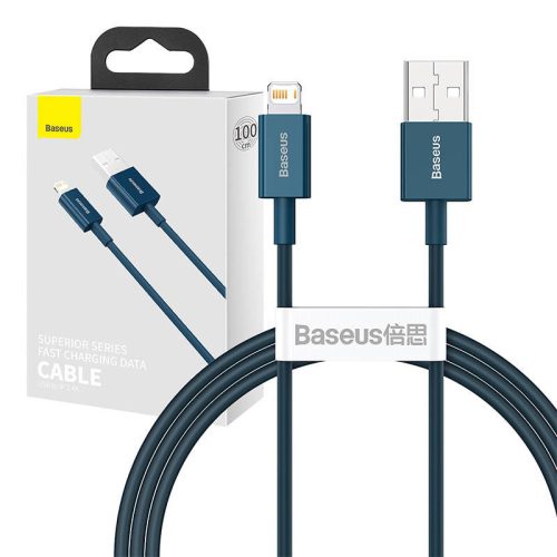 USB-kábel a Lightning Baseus Superior sorozathoz, 2,4A, 1 m (kék)