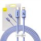 Baseus Crystal USB-C-Lightning kábel, 20W, PD, 2m (lila)