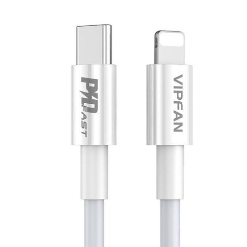 USB-C do Lightning VFAN P01 kábel, 3A, PD, 1m (fehér)