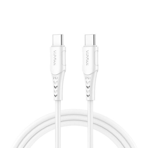 USB-C-USB-C kábel VFAN P05, 60W, PD, 1m (fehér)