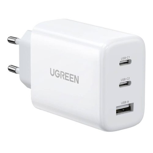 Wall charger UGREEN CD275, 2x USB-C, 1x USB, 65W (white)