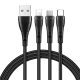 3in1 USB to USB-C / Lightning / Micro USB Cable, Mcdodo CA-6960, 1.2m (Black)