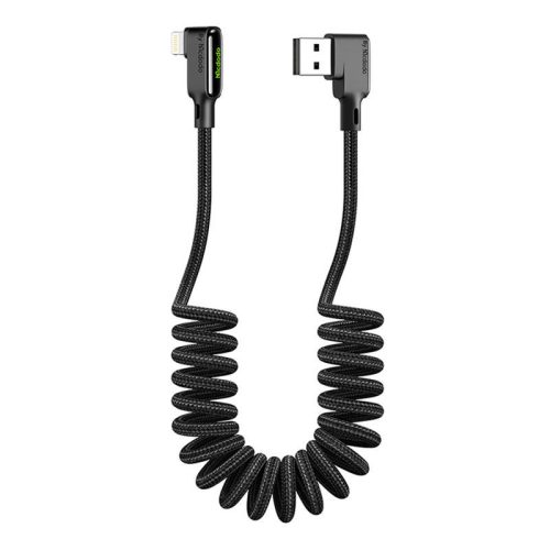 USB to Lightning cable, Mcdodo CA-7300, angled, 1.8m (black)