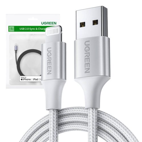 Cable Lightning to USB UGREEN 2.4A US199, 1.5m (silver)