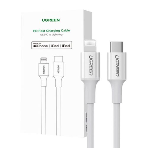 USB-C to Lightning cable UGREEN US171, 3A, 0.25m (white)